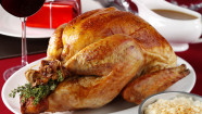 Roast turkey with bread sauce